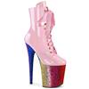 Pleaser - FLAMINGO1020HG Platform Boots, Pole dance shoes - Pink/Rainbow Product image